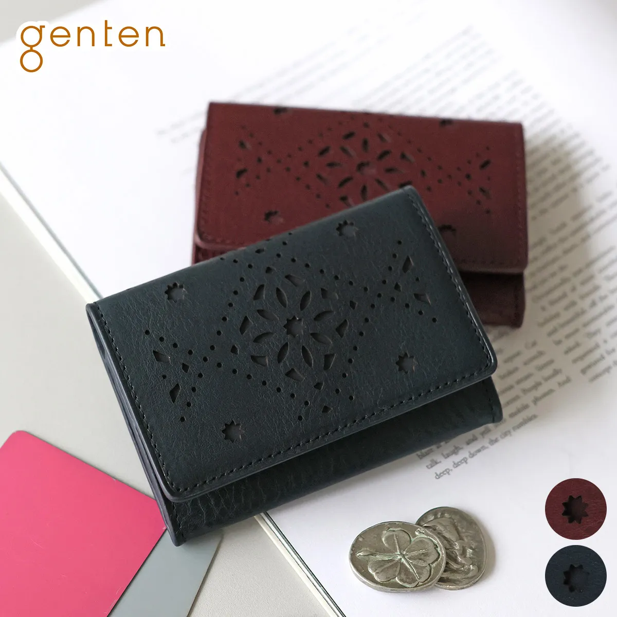 genten �Q���e�� Argyle Cutwork �A�[�K�C���J�b�g���[�N ���K�E�J�[�h���� 44817