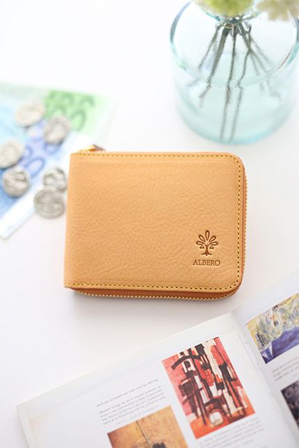 ALBERO アルベロ NATURE ナチュレ 小銭入れ付き二つ折り財布（ラウンドファスナー式） 5369
