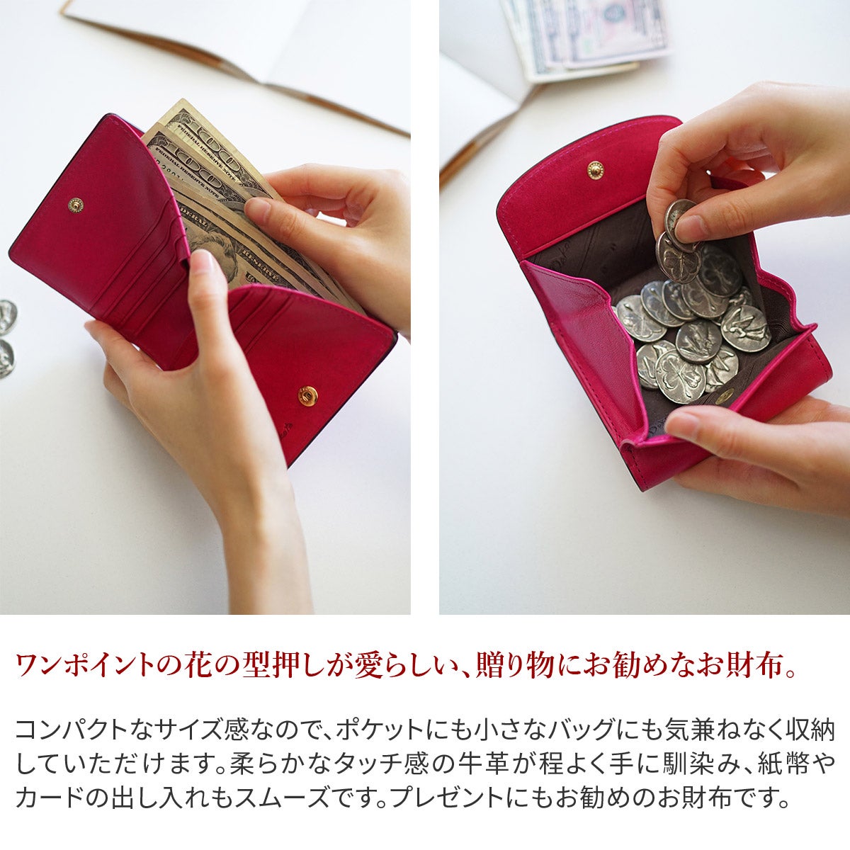 Dakota ダコタ バンビーナ 小銭入れ付き二つ折り財布 0036123