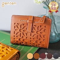 genten ゲンテン cut work カットワーク L字ファスナー 小銭入れ付き二つ折り財布 40601(31621)