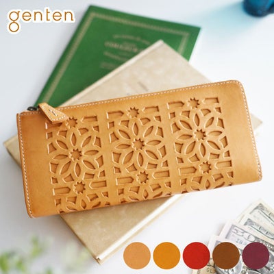 genten ゲンテン cut work カットワーク 小銭入れ付き長財布（L字ファスナー式） 40609(31633)
