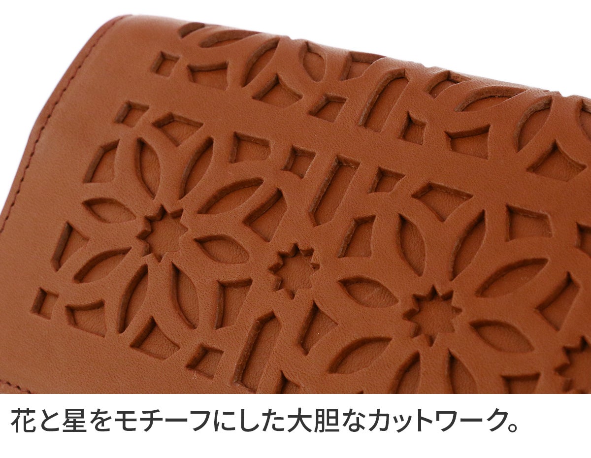 genten ゲンテン cut work カットワーク 小銭入れ付き長財布 40615