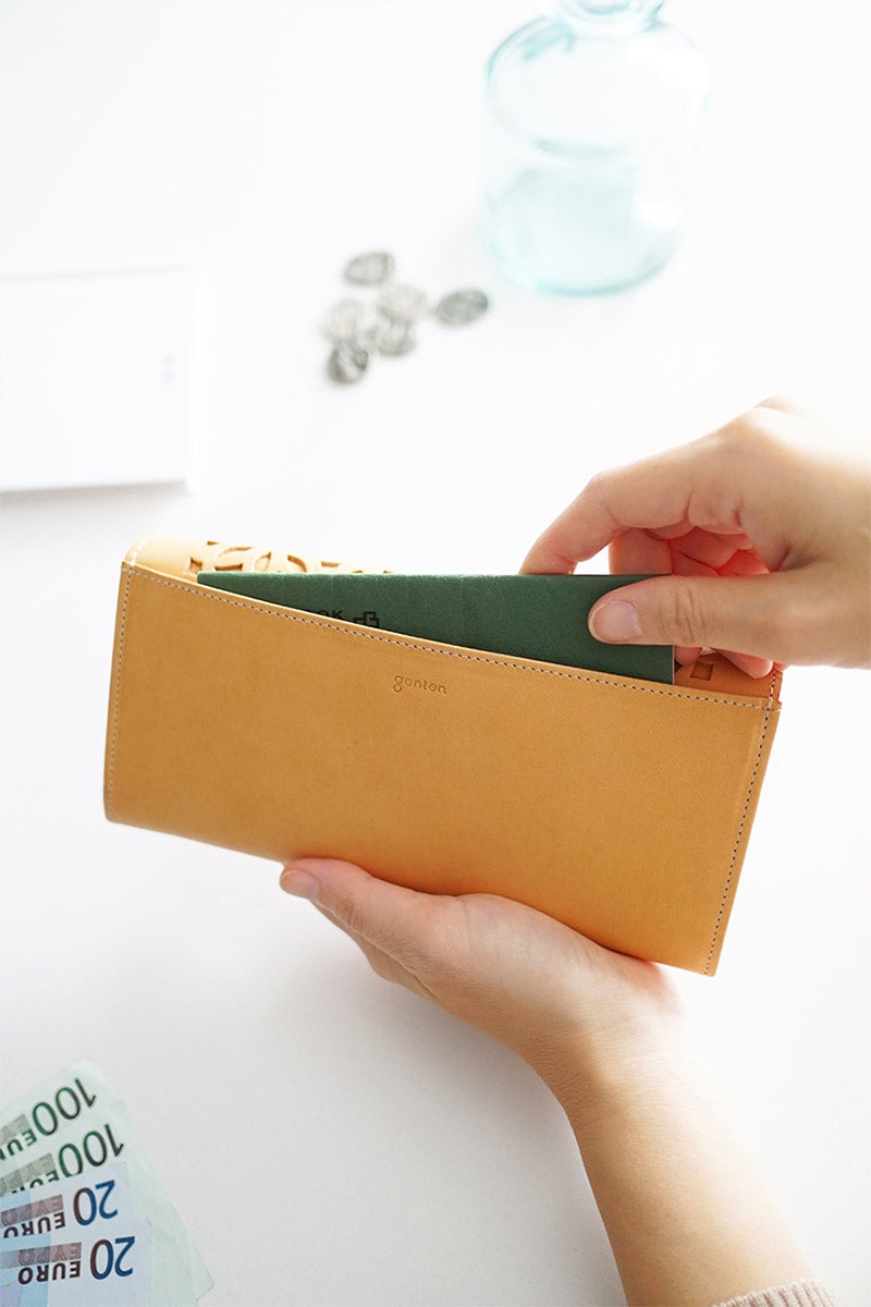 genten ゲンテン cut work カットワーク 小銭入れ付き長財布 40615