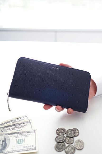 PELLE MORBIDA ペッレモルビダ Barca バルカ エンボスレザー ラウンドファスナー 小銭入れ付き 長財布 (大) PMO-BA302