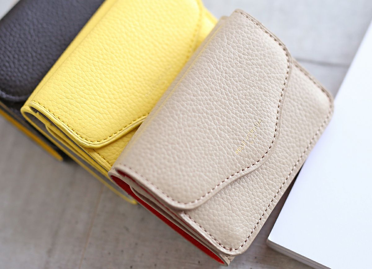 PELLE MORBIDA ペッレモルビダ Barca バルカ 型押しレザー 小銭入れ付き三つ折り財布 PMO-BAL004N