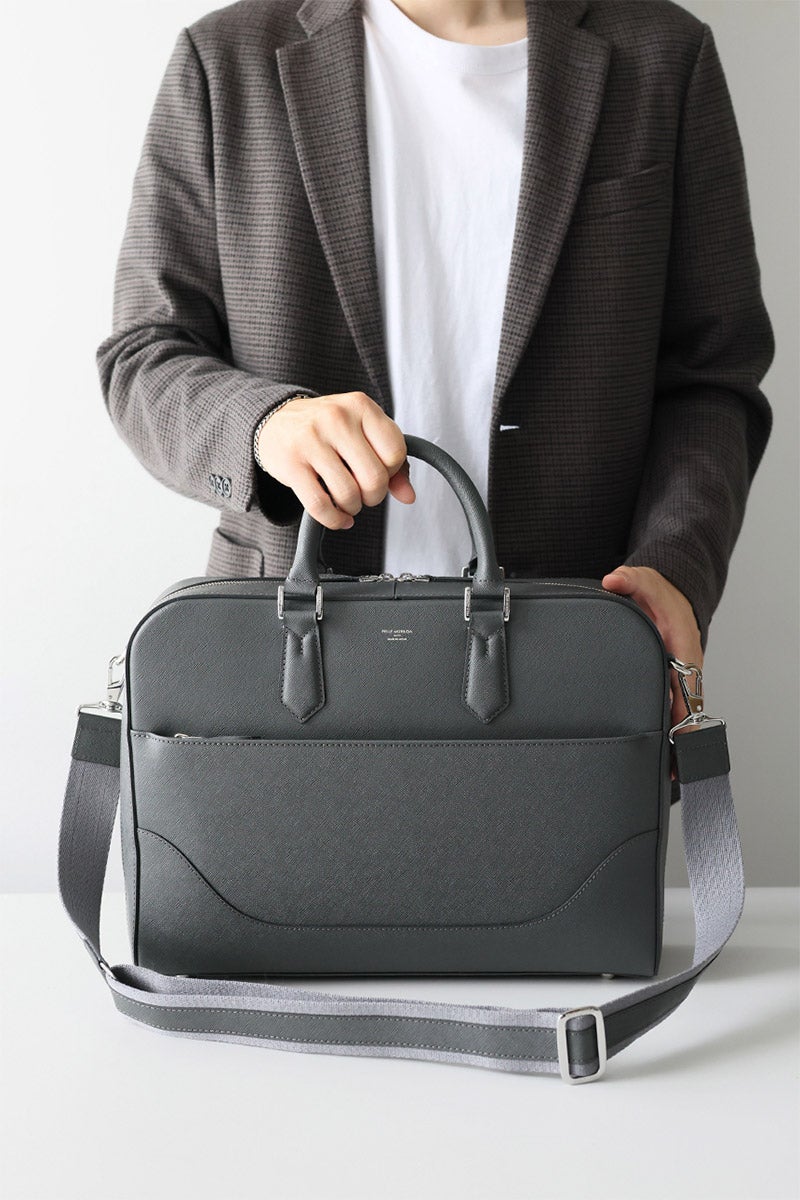 PELLE MORBIDA ペッレモルビダ Capitano キャピターノ エンボスレザー A4ブリーフケース 1室タイプ（ショルダーベルト付属） PMO-CA015