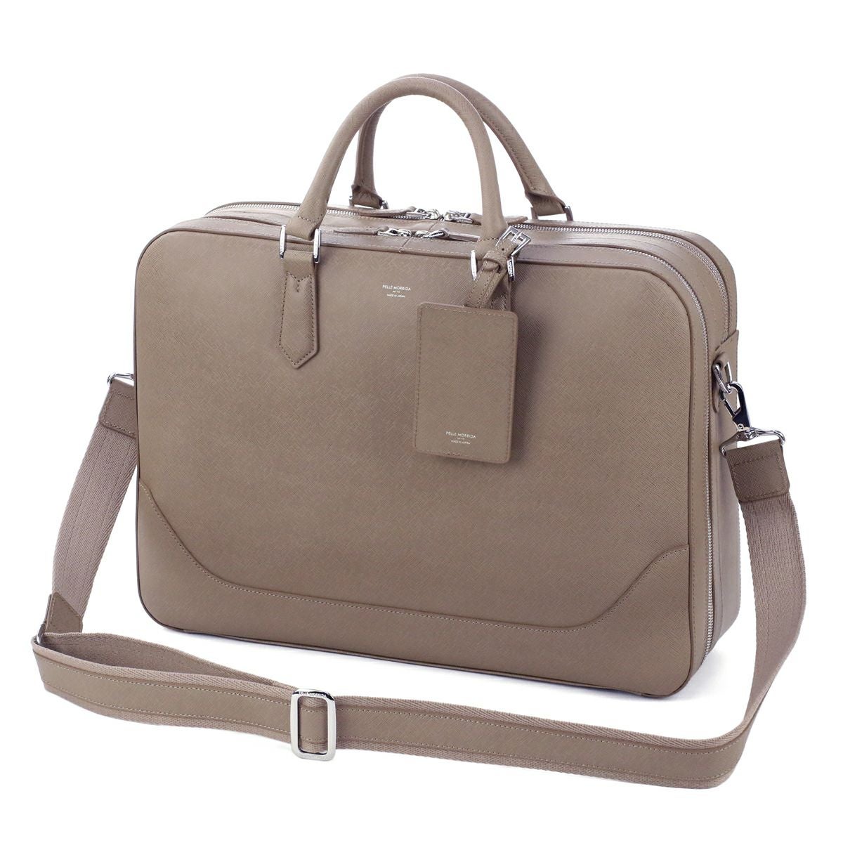 PELLE MORBIDA ペッレモルビダ Capitano キャピターノ エンボスレザー B4ブリーフケース 2室タイプ（ショルダーベルト付属） PMO-CA016