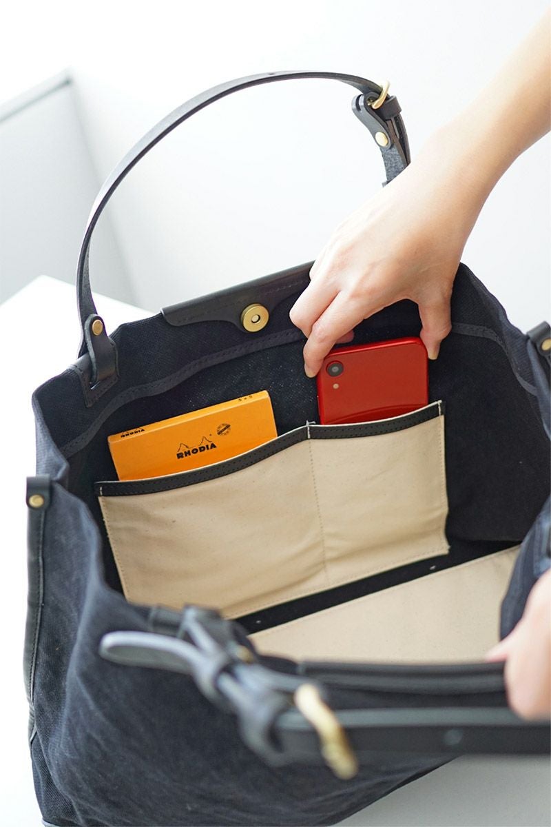 SEAGULL SHIP シーガルシップ 防水ドゥーマン 防水バイオクロス×栃木レザー パイピングトートバッグ(大) SMIC-037