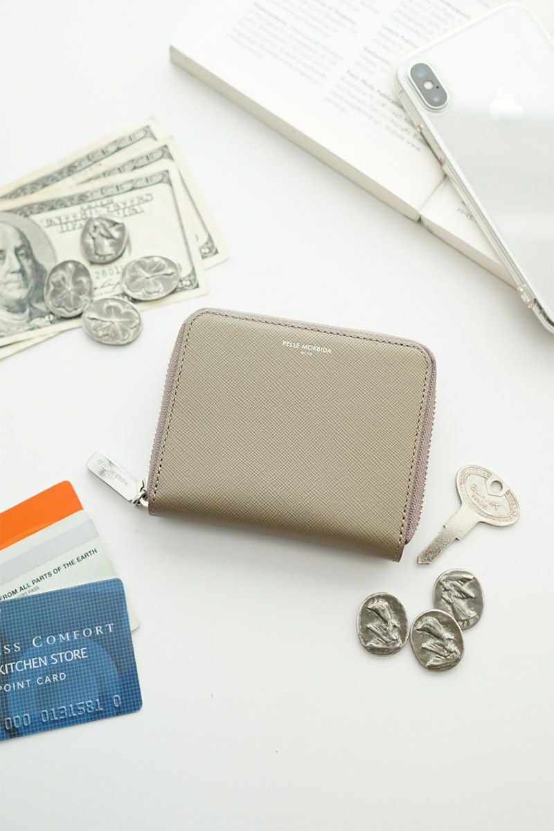 PELLE MORBIDA ペッレモルビダ Barca バルカ エンボスレザー ラウンドファスナー 小銭入れ PMO-BA525