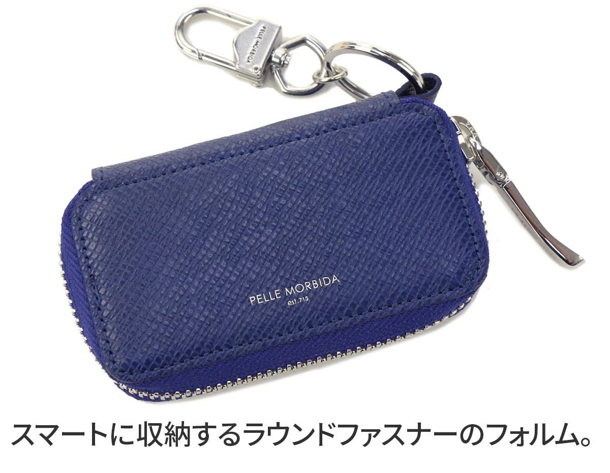 PELLE MORBIDA ペッレモルビダ Barca バルカ エンボスレザー ラウンドファスナー スマートキーケース PMO-BA327