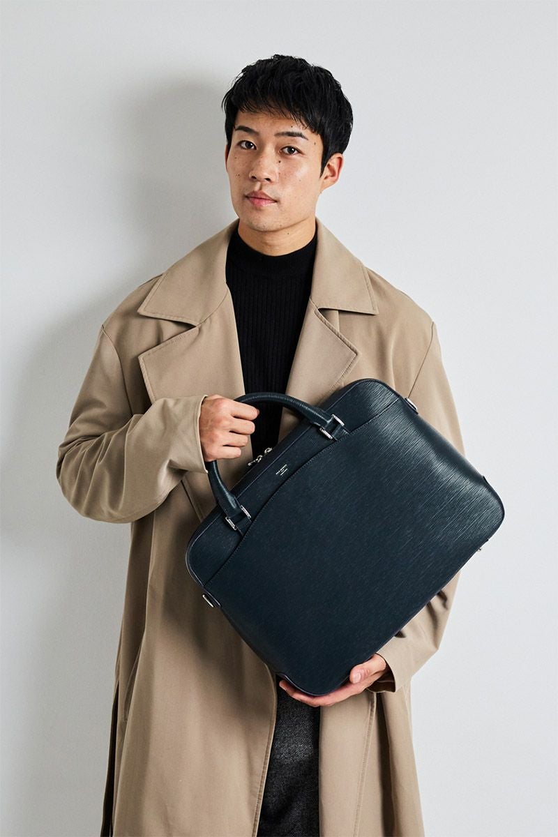 PELLE MORBIDA ペッレモルビダ Capitano キャピターノ エンボスレザー A4ブリーフケース 1室タイプ（ショルダーベルト付属） PMO-CA208