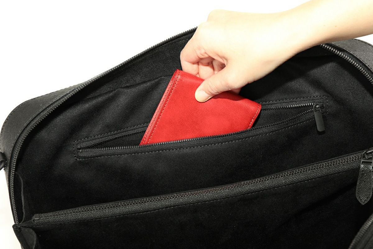 PELLE MORBIDA ペッレモルビダ Capitano キャピターノ エンボスレザー B4ブリーフケース 1室タイプ（ショルダーベルト付属） PMO-CA013ABK