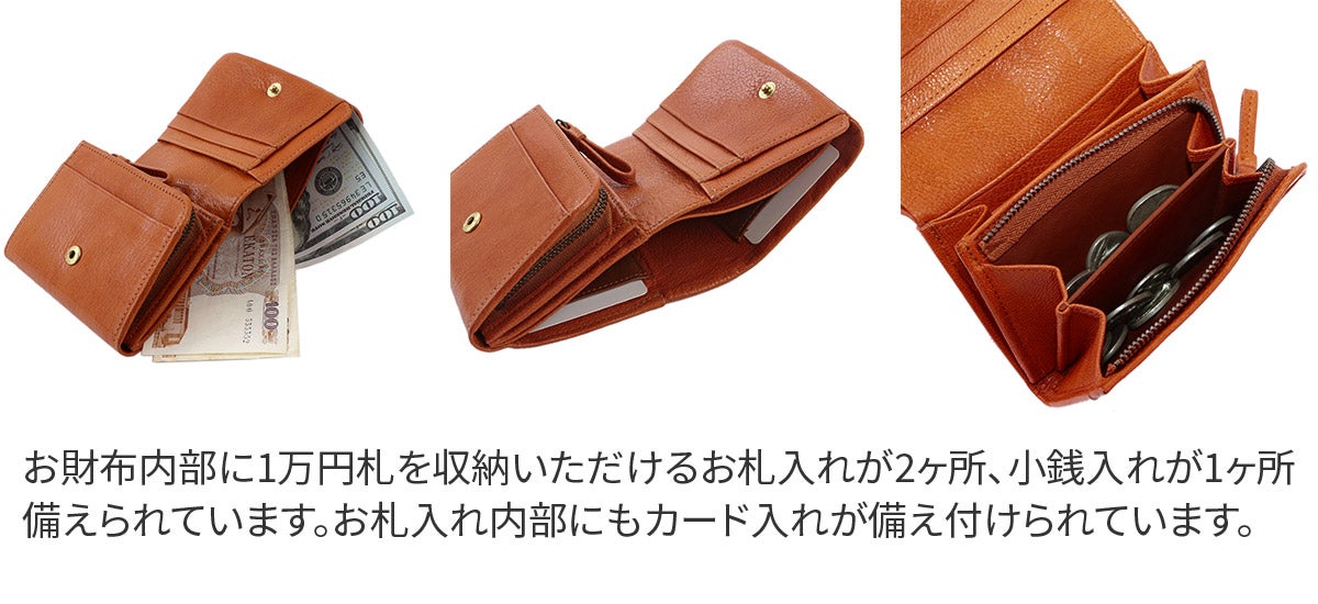 genten ゲンテン GOAT BASIC（ゴートベーシック） 小銭入れ付き二つ折り財布 43263