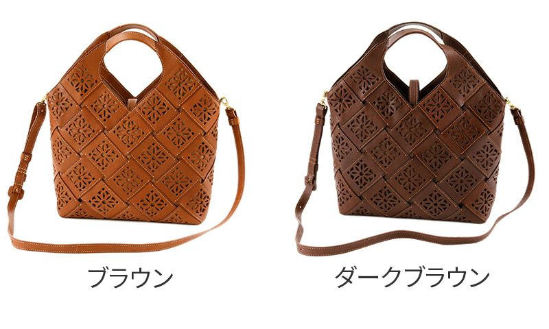 genten ゲンテン サスティナブルカットワーク 2WAYショルダーバッグ