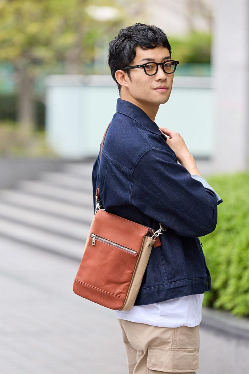 BAGGY PORT バギーポート グローブレザー 縦型 ショルダーバッグ YNM