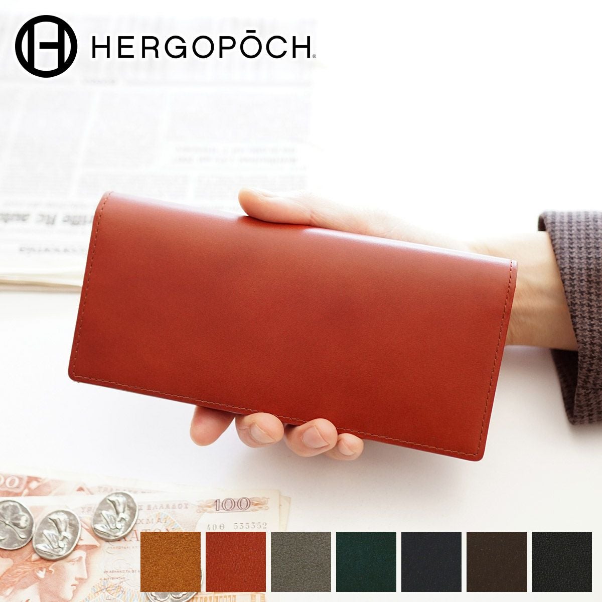 HERGOPOCH レザーボディバッグ キャメルカラー 日本製 HERGOPOCH（エルゴポック） 最大42%☆5/11迄 ワンショルダーバッグ