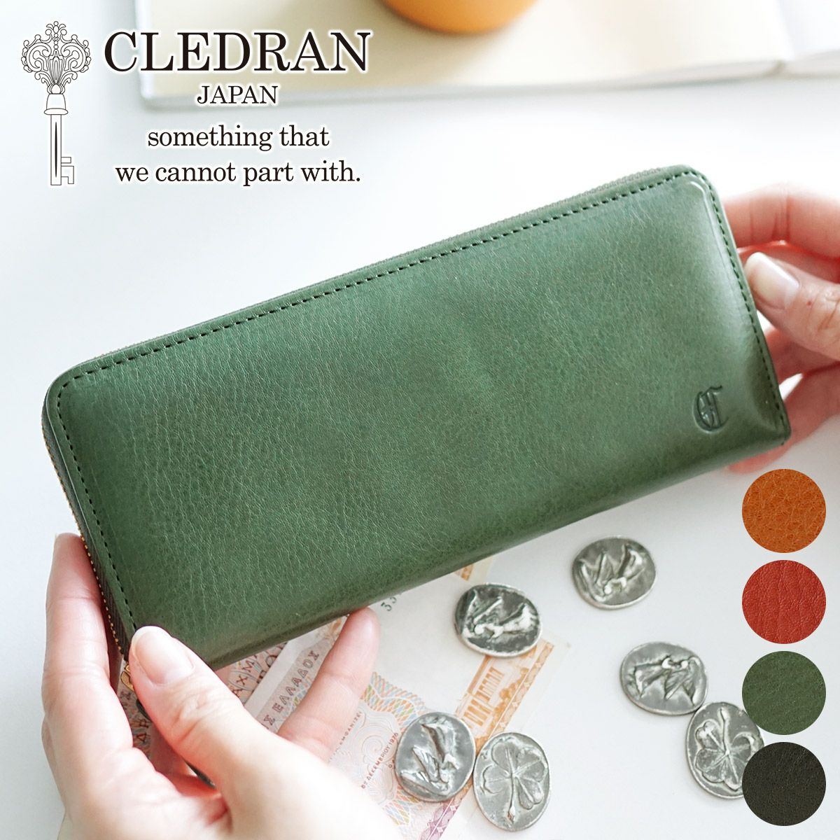 30％OFF】CLEDRAN クレドラン FLAM フラム 小銭入れ付き長財布
