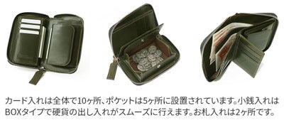 BEAU DESSIN S.A. ボーデッサン タンポナート 小銭入れ付き二つ折り財布 ラウンドファスナー式 TN1431