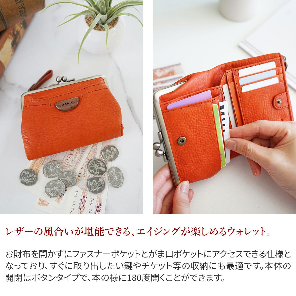 Dakota ダコタ アーブル 小銭入れ付き二つ折り財布 0031361 | こだわり