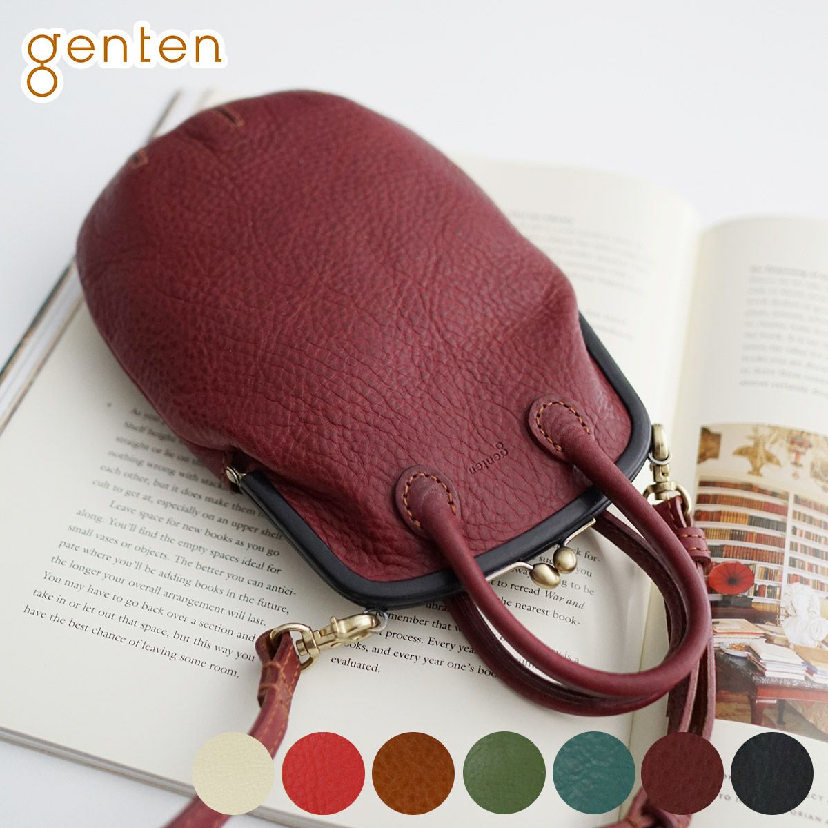 genten 43755 ミネルヴァキッコ 口金ショルダーバッグ genten ゲンテン Minerva chicco ミネルヴァキッコ がま口ショルダー