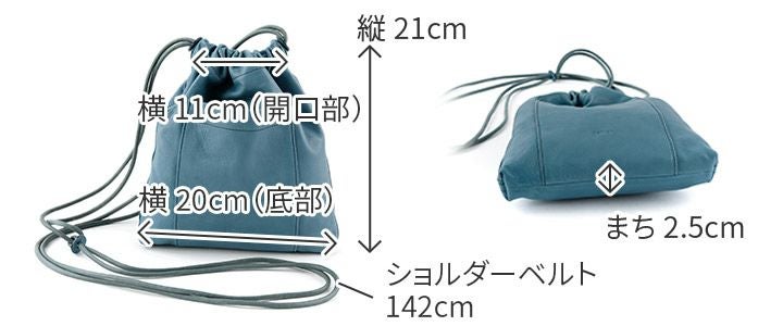 genten ゲンテン 巾着 リボン ショルダーバッグ サッシュ genten ゲンテン サスティナブル巾着II 巾着ショルダーバッグ 43725