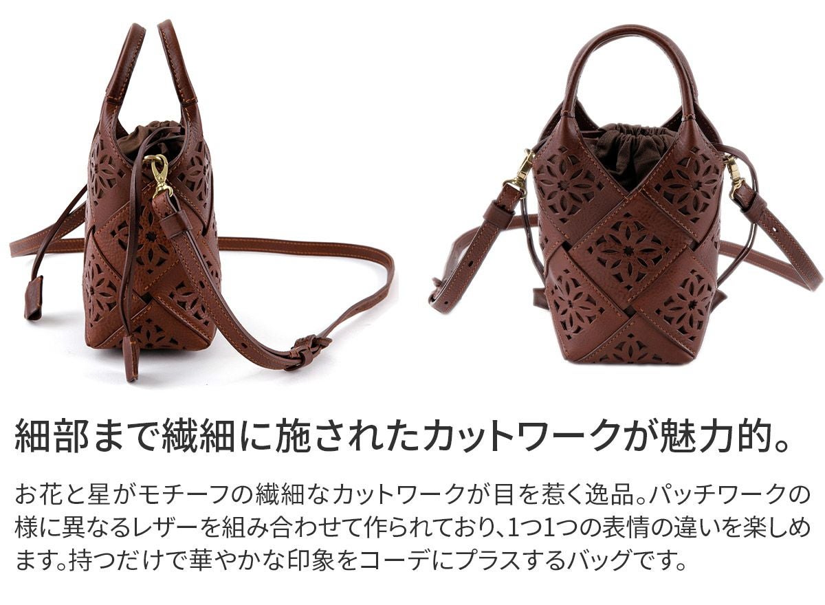 genten ゲンテン サスティナブルカットワーク　2WAYバッグ サスティナブルカットワーク 2wayバッグ｜商品一覧 | 革財布、バッグの