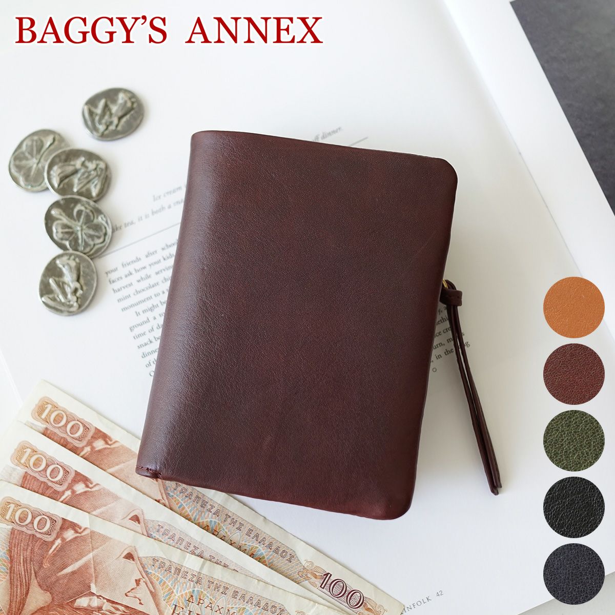 BAGGY'S ANNEX バギーズアネックス バフレザー 小銭入れ付き二つ折り
