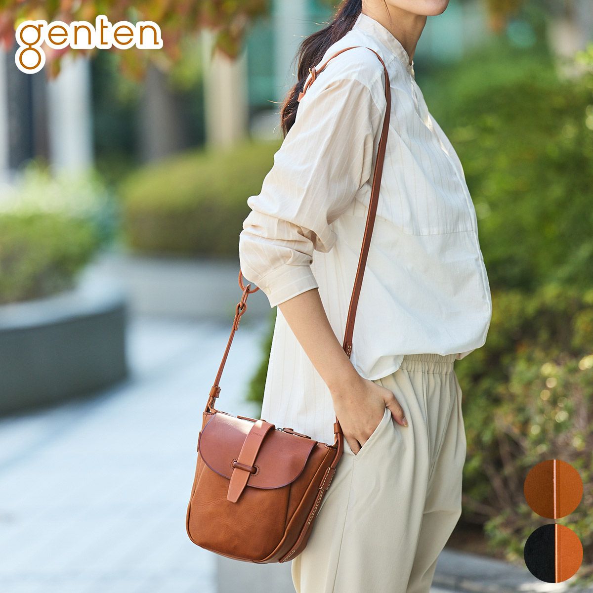 cocoページ genten SOLEショルダー(コサージュは付きません) ゴートベーシック ミニショルダー｜商品一覧 | 革財布、バッグのgenten