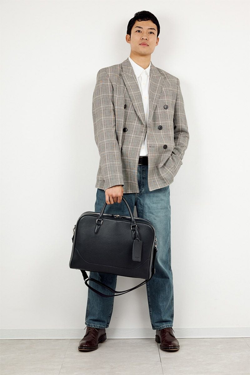 Maiden Voyageネイビー ブリーフバッグ2室タイプ　ストラップ付 PELLE MORBIDA ペッレモルビダ Maiden Voyage メイデン ボヤージュ