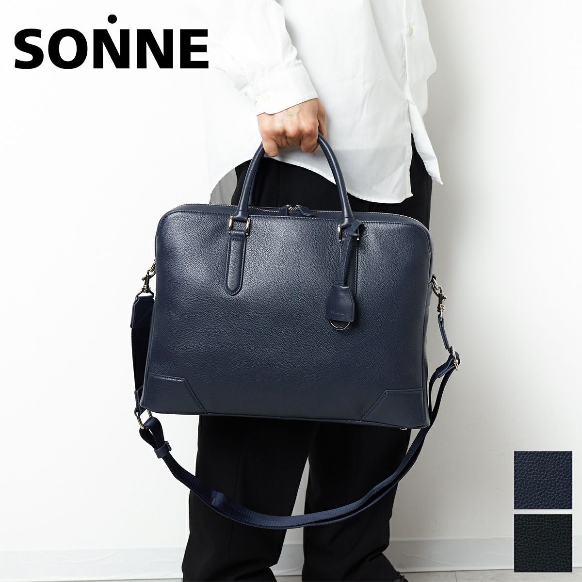 【未使用級】セルシオ レザー スエード ブリーフケース 2wayショルダー 2層 セール】 LIONEL HELMET 2WAY BRIEFCASE S （ビジネスバッグ）｜SML