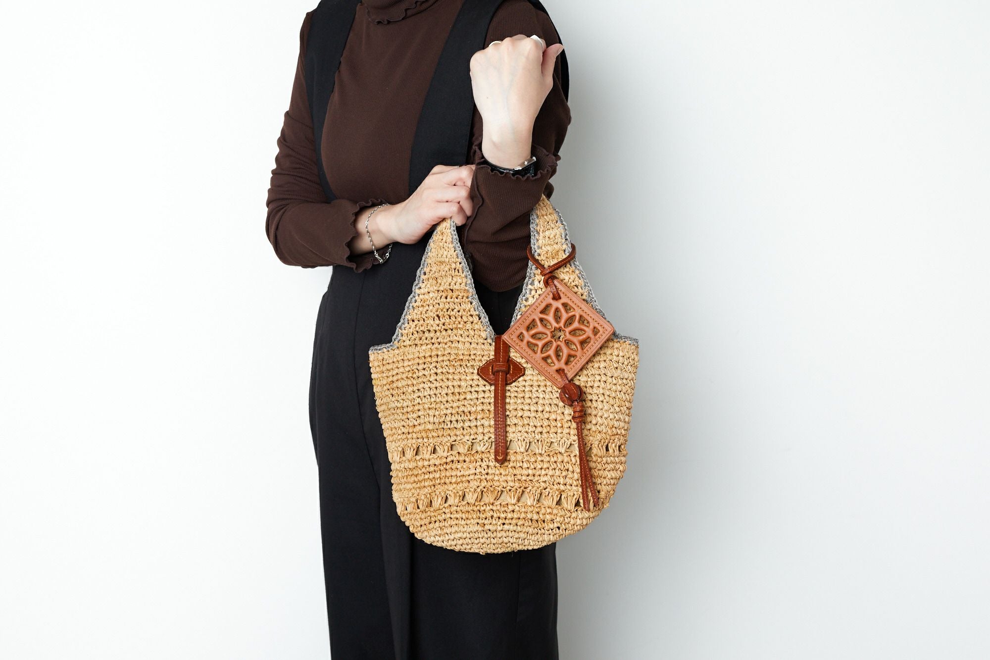 genten ゲンテン Crochet raffia クロシェットラフィア トートバッグ