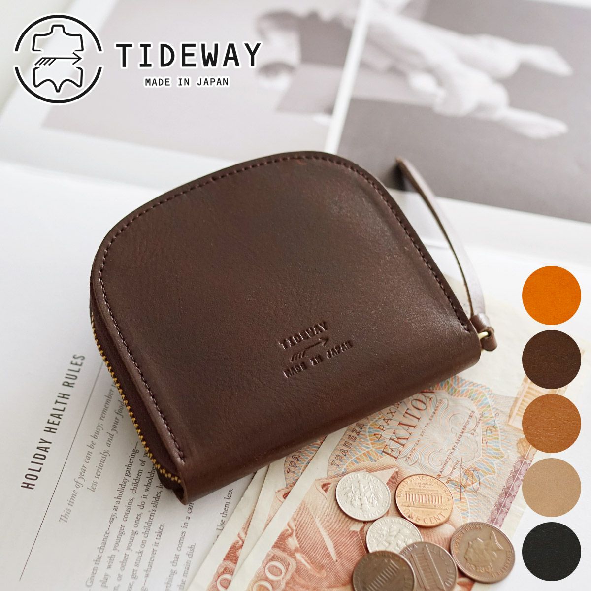 TIDEWAY タイドウェイ LIGHT LEATHER ライトレザー ROUND WALLET M