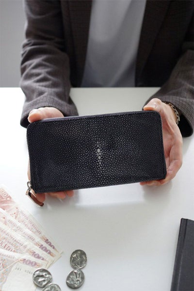 PELLE MORBIDA ペッレモルビダ Barca バルカ スティングレイレザー ラウンドファスナー 小銭入れ付き 長財布 PMO-SR001