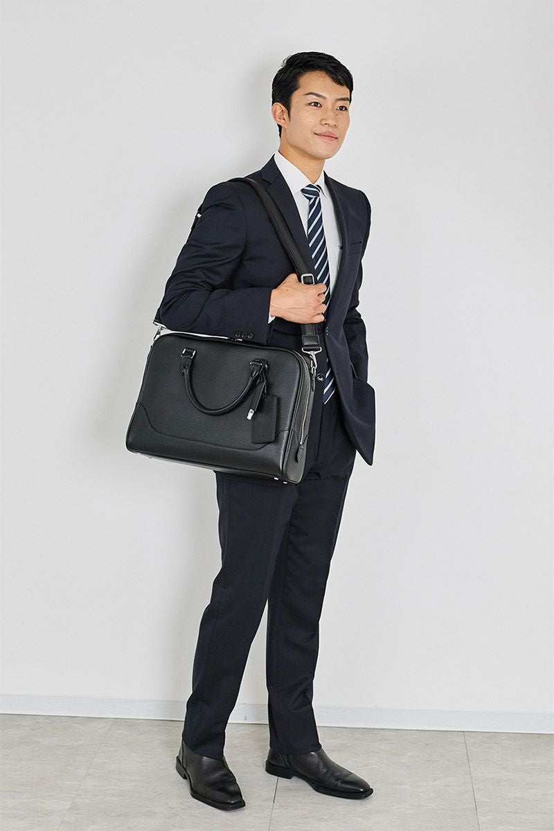 PELLE MORBIDA ペッレモルビダ Maiden Voyage メイデン ボヤージュ シュリンクレザー ブリーフバッグ 1室タイプ ショルダーベルト付属 PMO-MB075