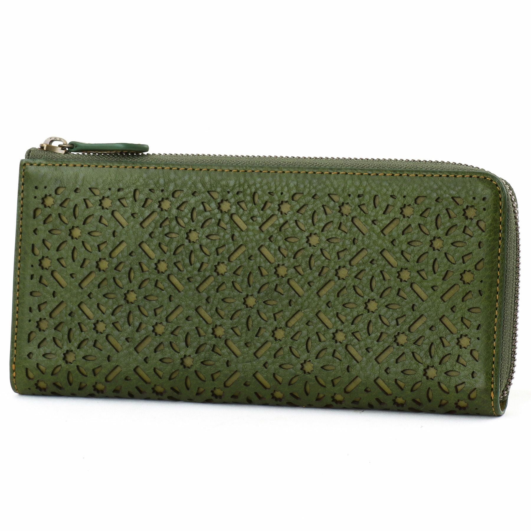 genten ゲンテン Dia cut work ダイヤカットワーク 小銭入れ付き長財布