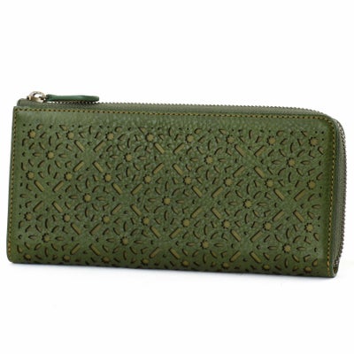 genten ゲンテン Dia cut work ダイヤカットワーク 小銭入れ付き長財布（L字ファスナー式） 43985