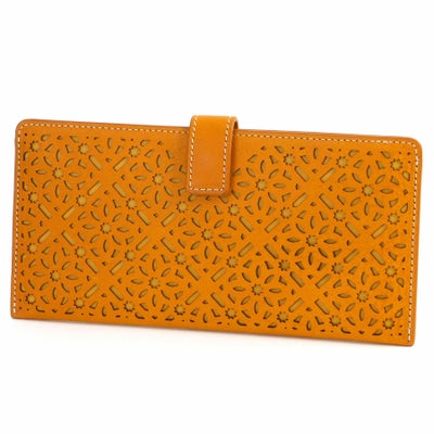 genten ゲンテン Dia cut work ダイヤカットワーク 薄型長財布 43986