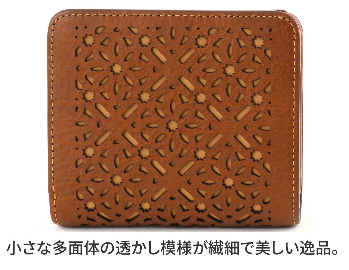 新品未使用✨ genten ｹﾞﾝﾃﾝ カットワーク 二つ折り財布 genten ゲンテン cut work カットワーク L字ファスナー式(L型) 小銭