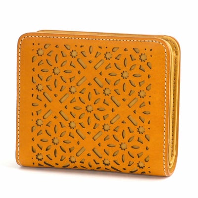 genten ゲンテン Dia cut work ダイヤカットワーク 小銭入れ付き二つ折り財布 43987