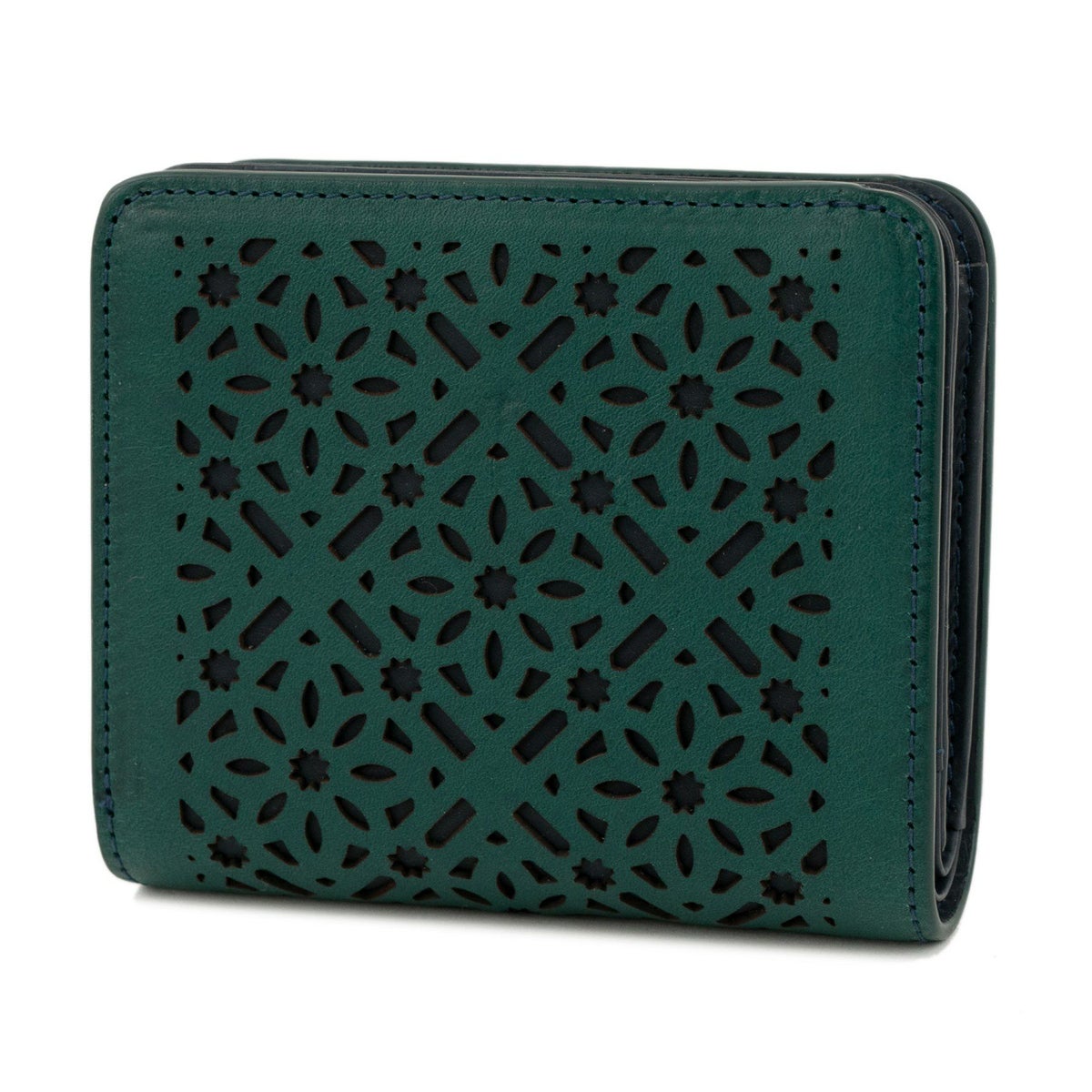 genten ゲンテン Dia cut work ダイヤカットワーク 小銭入れ付き二つ折り財布 43987