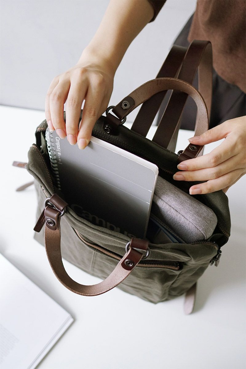 BAGGY PORT バギーポート ウォッシュ加工6号帆布×オイルレザー 2WAY