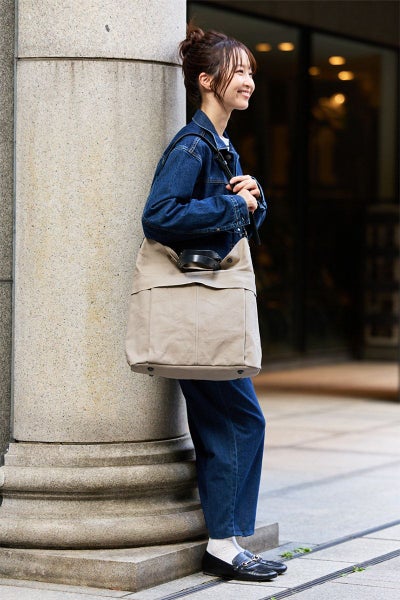 BAGGY PORT バギーポート ウォッシュ加工６号帆布×オイルレザー 2WAYトートバッグ KBS-428