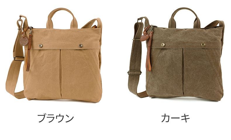 genten ゲンテン Mil Canvas ミルキャンバス 2WAYショルダーバッグ