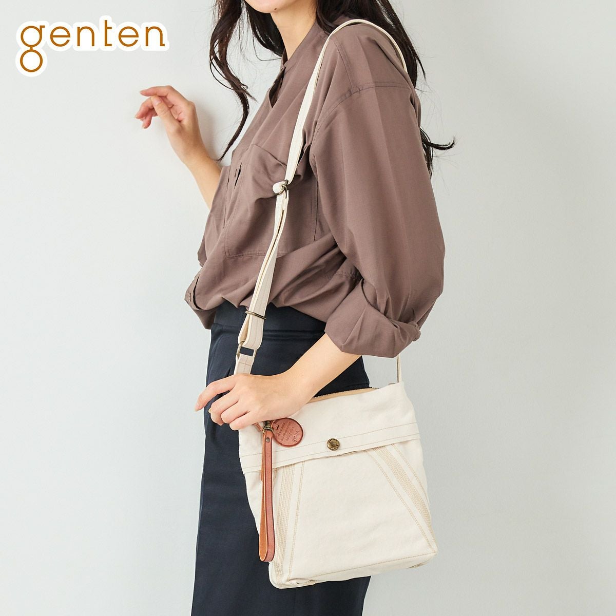 genten ゲンテン Mil Canvas ミルキャンバス ミニショルダーバッグ 49507