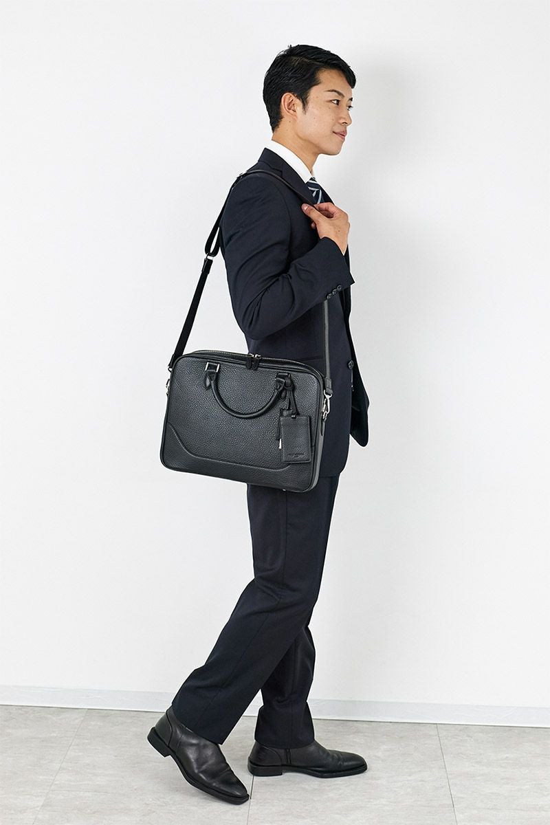 PELLE MORBIDA ペッレモルビダ Maiden Voyage メイデン ボヤージュ シュリンクレザー ブリーフバッグ 1室タイプ ショルダーベルト付属 PMO-MB077