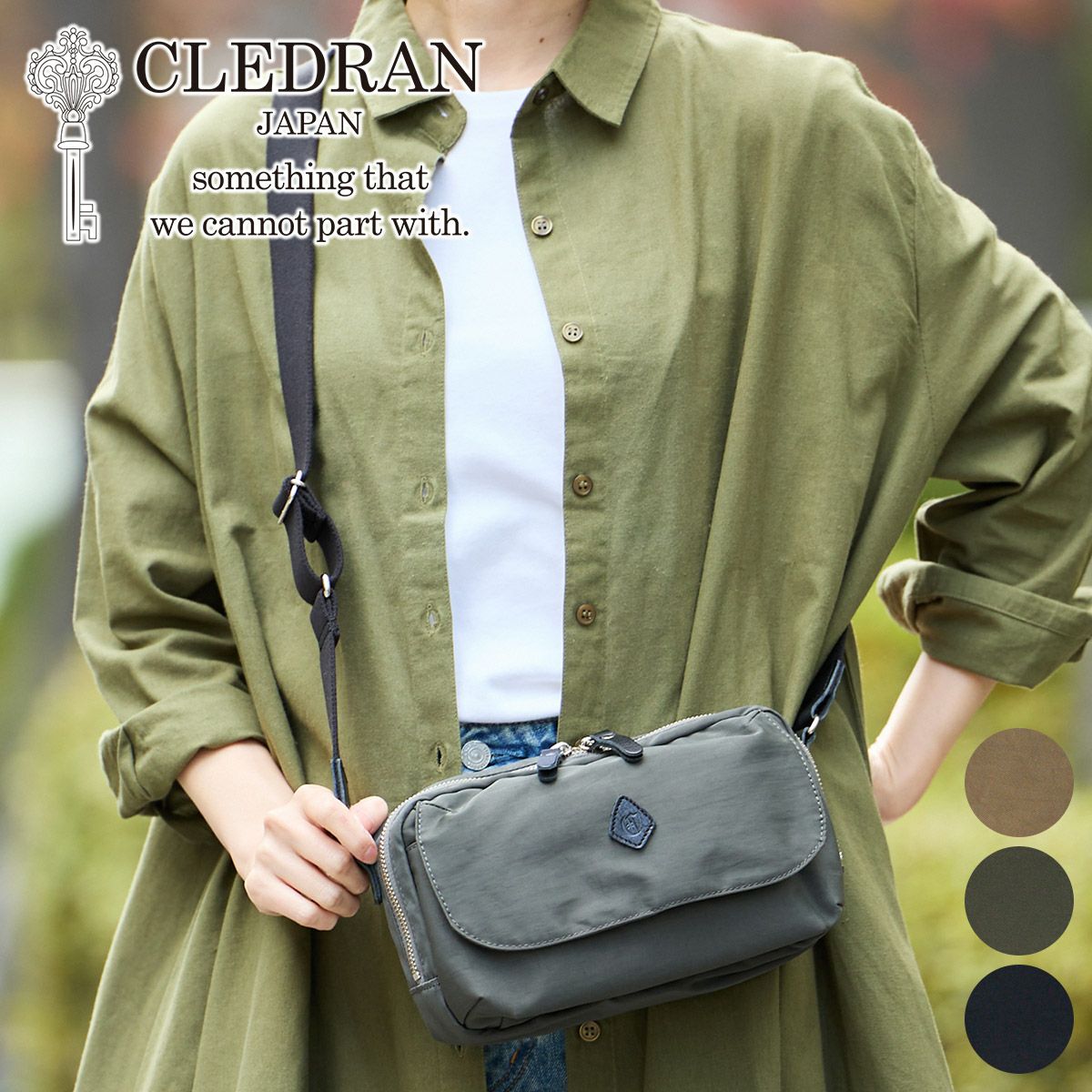 新品未使用 CLEDRAN ショルダーバッグ CLEDRAN（クレドラン） ショルダーバッグ オーバル ナイロン PELI ペリ