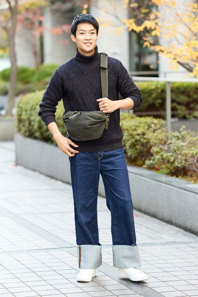 BAGGY PORT バギーポート 黒さび染め帆布 スリングバッグ GRN-9600
