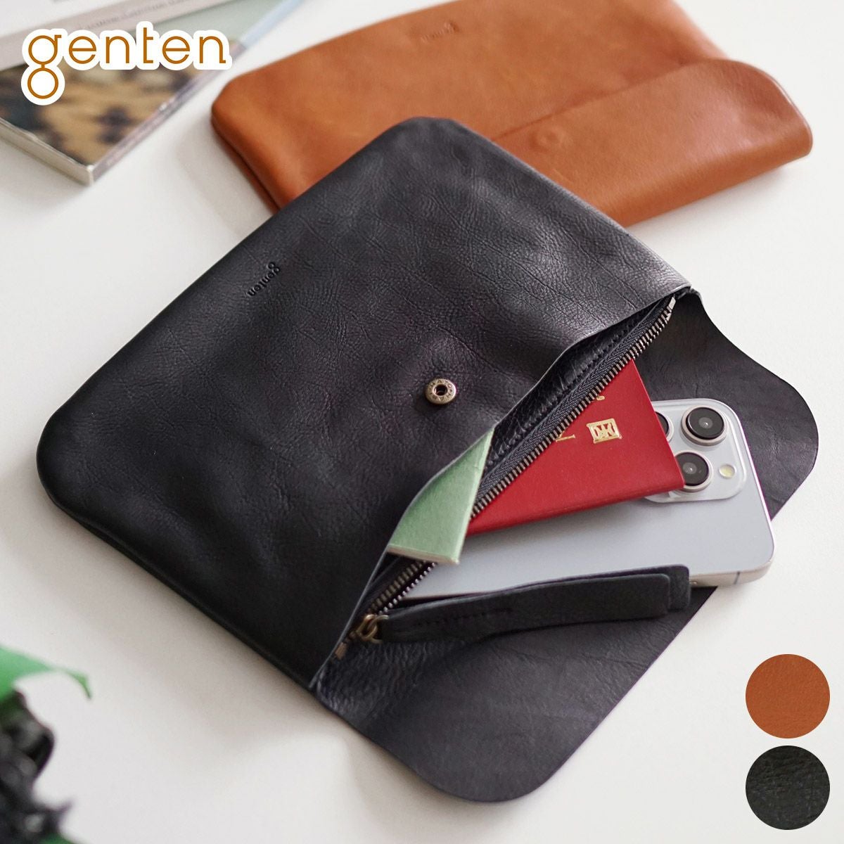 genten ゲンテン サスティナブル巾着 貴重品ポーチ 43728 | こだわりの