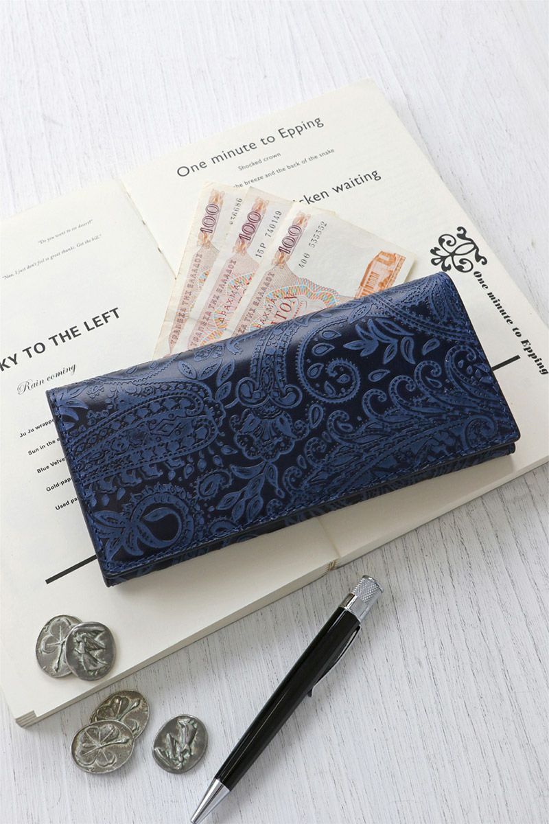 BAGGY PORT バギーポート KOI コーアイ 藍染型押 ペイズリー 小銭入れ