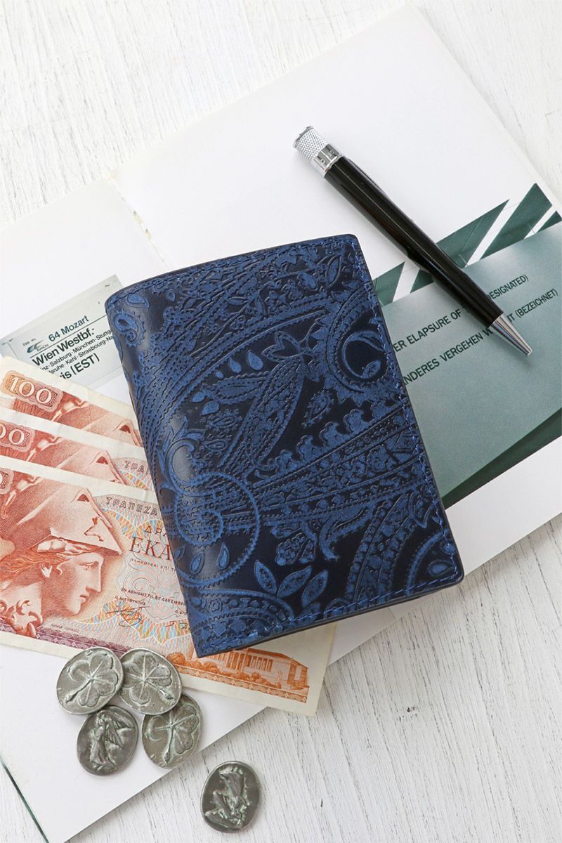 BAGGY PORT バギーポート KOI コーアイ 藍染型押 ペイズリー 小銭入れ